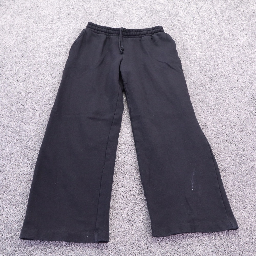 Old Navy SoComfy Sweatpants Womens Small Black Wide Leg Fleece Lounge Pants